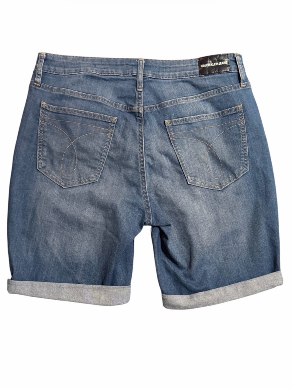 Calvin Klein Jeans Blue Rolled-Hem Denim Shorts Size 12 - Picture 4 of 7